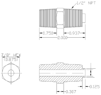compression fittings spring loaded solid hex cnc turning npt